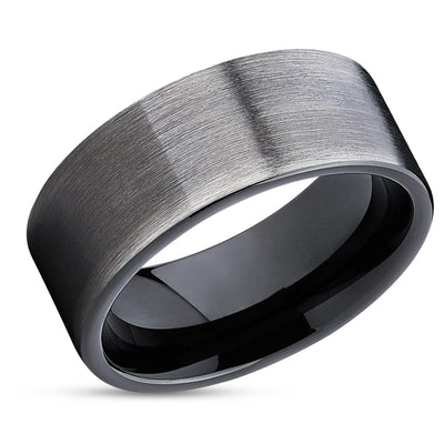 Black Tungsten Wedding Band - Gray - Gunmetal Ring - Black Tungsten Ring - Gunmetal Band