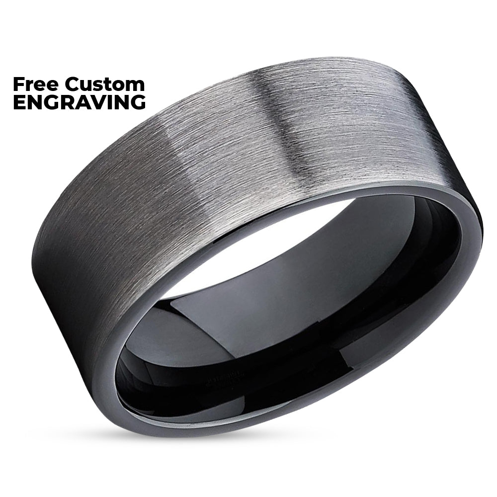 Gunmetal Wedding Ring - Black Tungsten Ring - Tungsten Wedding Band - Gunmetal