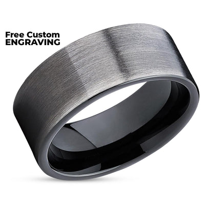 Gunmetal Wedding Ring - Black Tungsten Ring - Tungsten Wedding Band - Gunmetal