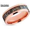 Deer Antler Wedding Band - Rose Gold Tungsten - Antler Wedding Ring - Wedding Ring