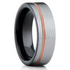 Black Tungsten Ring - Gray Tungsten Ring - Rose Gold Tungsten - Brush - Clean Casting Jewelry