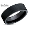 Black Tungsten Wedding Ring - Black Tungsten Ring - Tungsten Wedding Band - Black Ring