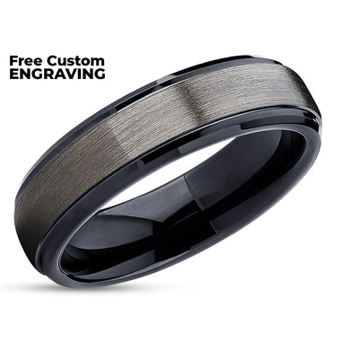 Gunmetal Wedding Ring - Gunmetal Tungsten Ring - Black Tungsten Ring - Tungsten Band