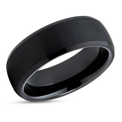 Black Wedding Ring - Black Tungsten Ring - 8mm Ring - 6mm Ring - Black Wedding Band