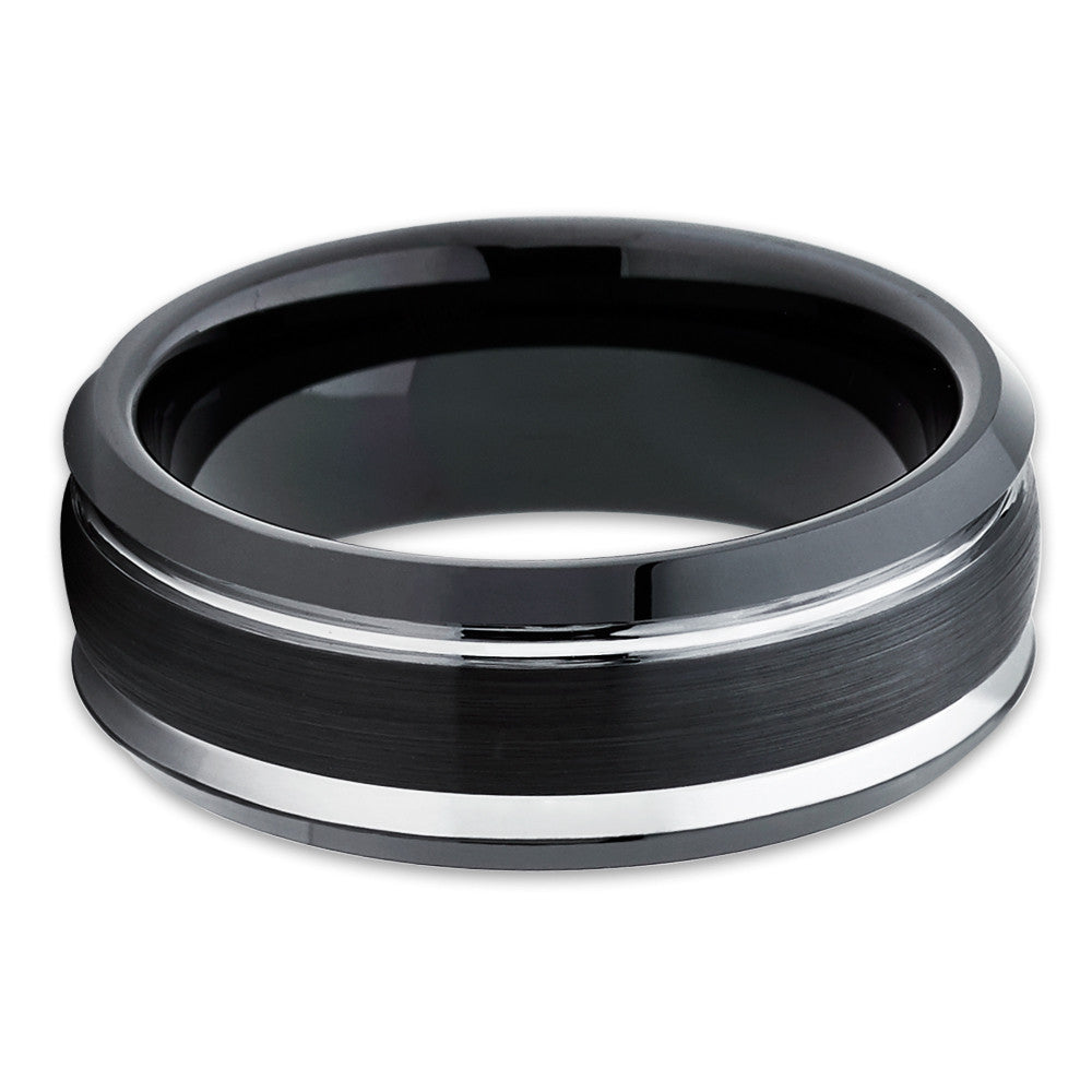 8mm - Black Tungsten Ring - Black Tungsten Band - Tungsten Wedding Band - Clean Casting Jewelry