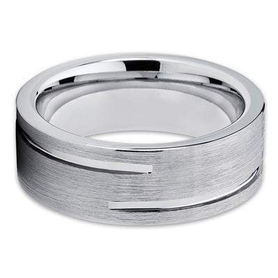 8mm - Silver Tungsten Ring - Men's Wedding Band - Tungsten Wedding Band - Clean Casting Jewelry