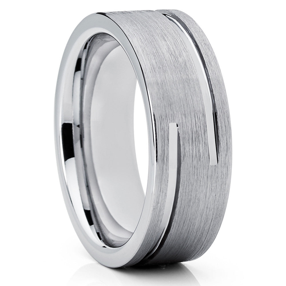 8mm - Silver Tungsten Ring - Men's Wedding Band - Tungsten Wedding Band - Clean Casting Jewelry