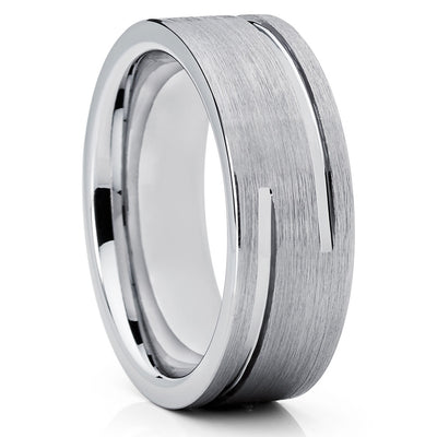 8mm - Silver Tungsten Ring - Men's Wedding Band - Tungsten Wedding Band - Clean Casting Jewelry