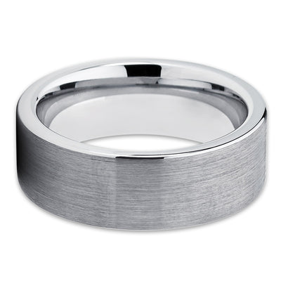 Silver Tungsten Wedding Band - Gray Tungsten Ring - 8mm Tungsten Ring - Clean Casting Jewelry
