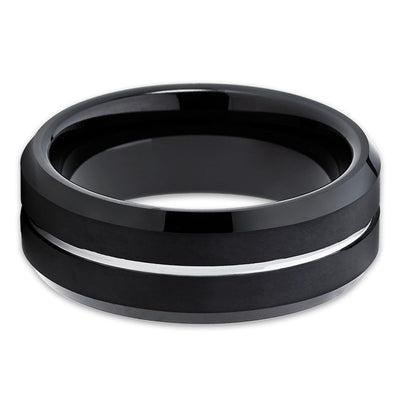 8mm - Black Tungsten Ring - Black Wedding Band - Black Tungsten Band - Clean Casting Jewelry