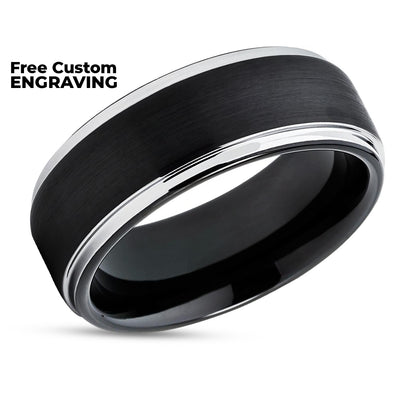 Black Tungsten Wedding Band - Black Tungsten Wedding Ring - Black Wedding Ring - Ring