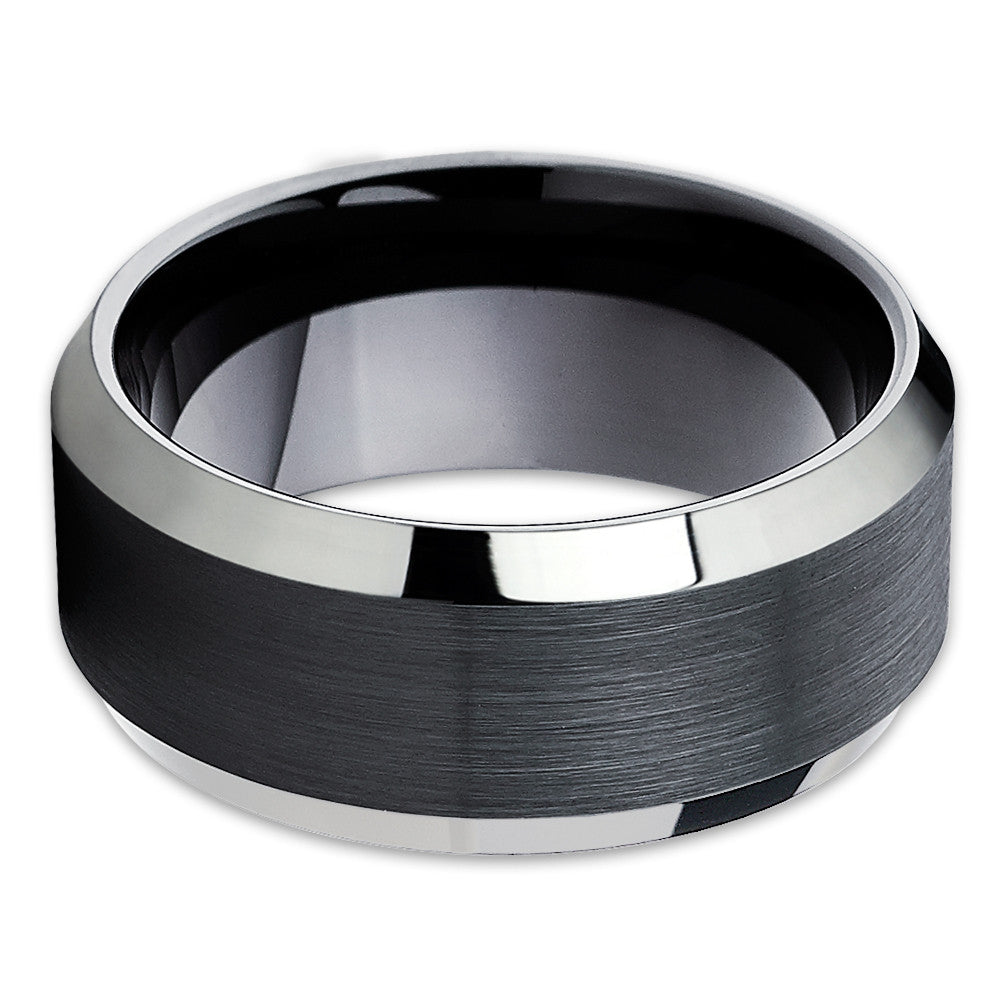 10mm - Black Tungsten Ring - Tungsten Wedding Band - Men's Black Ring - Clean Casting Jewelry