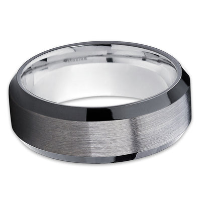 Black Tungsten Wedding Band - Gunmetal Ring - Gray Tungsten Ring - Gray - Clean Casting Jewelry