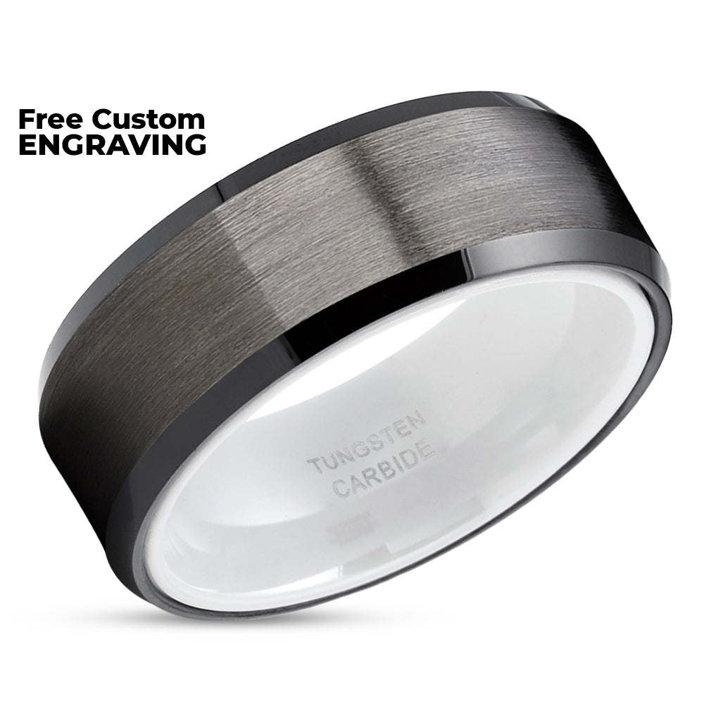 Gunmetal Wedding Ring - Black Tungsten Ring - Tungsten Wedding Band - Black Wedding Band