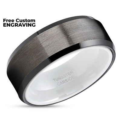 Gunmetal Wedding Ring - Black Tungsten Ring - Tungsten Wedding Band - Black Wedding Band