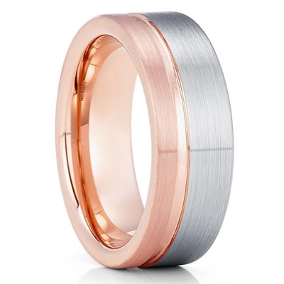 Tungsten Wedding Band - Rose Gold Wedding Ring - Wedding Band - Wedding Ring