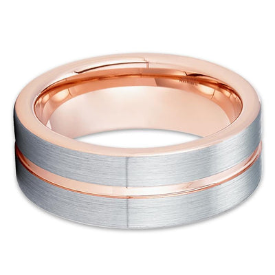 Rose Gold Wedding Band - Rose Gold Tungsten Ring - Wedding Band - Wedding Ring