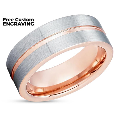 Rose Gold Wedding Band - Rose Gold Tungsten Ring - Wedding Band - Wedding Ring