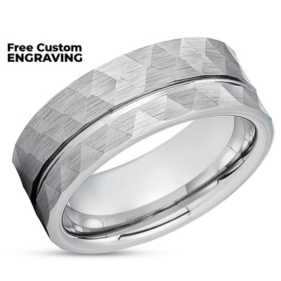 Man's Wedding Ring - Tungsten Wedding Ring - Silver Tungsten Ring - Wedding Ring - Band