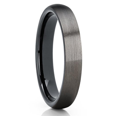 Gunmetal Tungsten Ring - 4mm Black Tungsten - Gunmetal Wedding Band - Clean Casting Jewelry