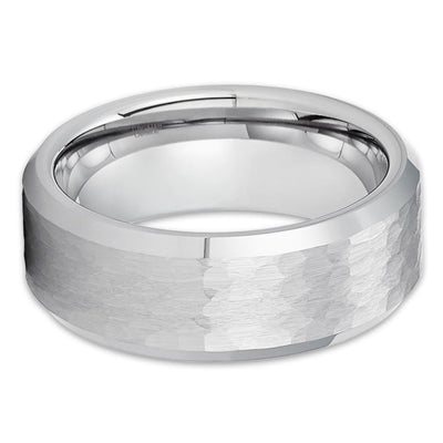Man's Tungsten Ring - Women's Tungsten Ring - Hammered Wedding Ring - Band