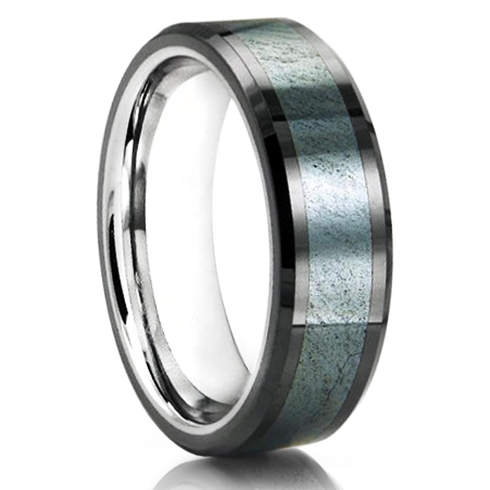Meteorite Tungsten Ring - Tungsten Wedding Band - Tungsten Carbide - Men's - Clean Casting Jewelry