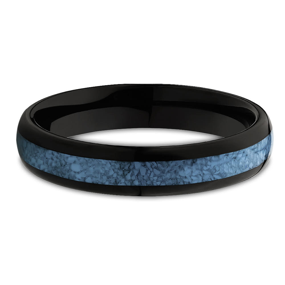 4mm Wedding Ring - Turquoise Wedding Ring - Black Wedding Ring - Turquoise Ring