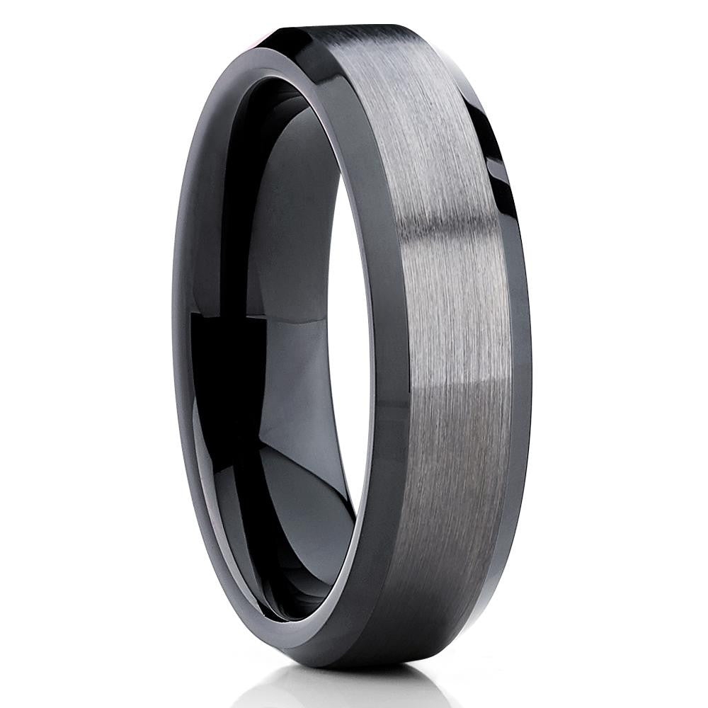 Black Tungsten Ring - Gunmetal - Tungsten Wedding Band - Black Ring - Clean Casting Jewelry