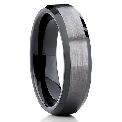 Black Tungsten Ring - Gunmetal - Tungsten Wedding Band - Black Ring - Clean Casting Jewelry