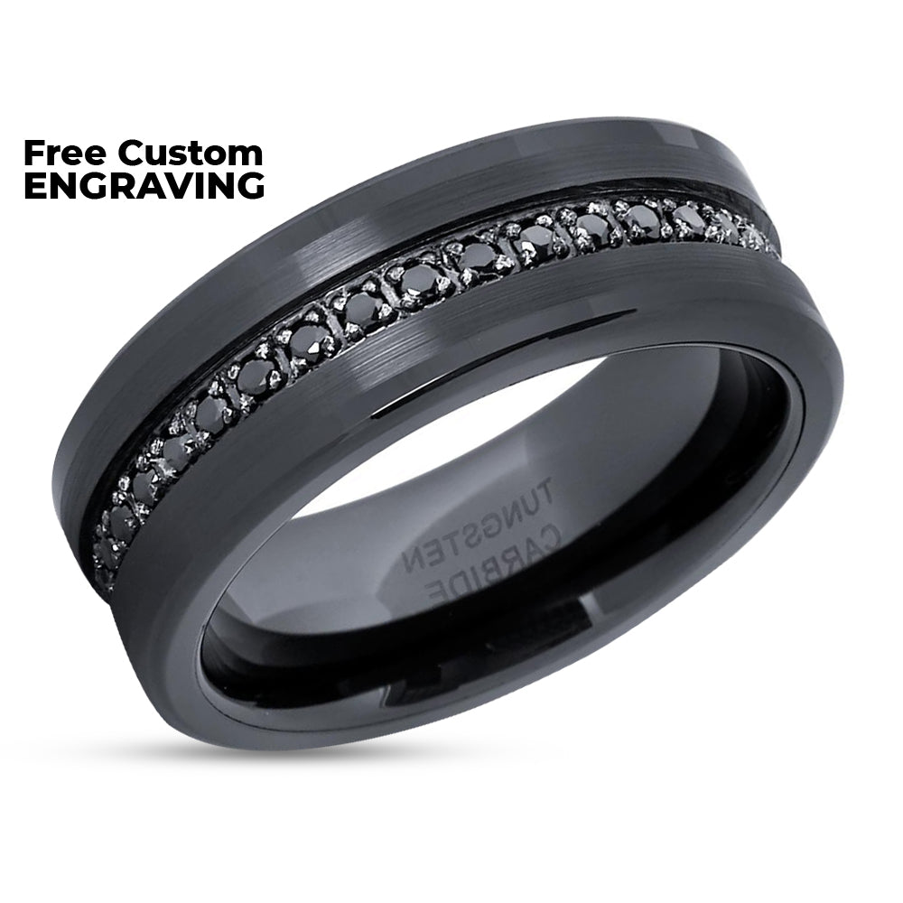 Black Wedding Band - 8mm Wedding Ring - Man's Wedding Ring - Man's Wedding Ring