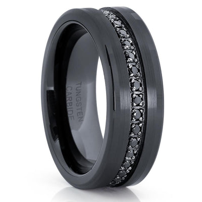 Black Wedding Band - 8mm Wedding Ring - Man's Wedding Ring - Man's Wedding Ring