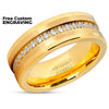 Yellow Gold Tungsten Wedding Band - 8mm - Yellow Gold Ring - Tungsten Ring - 8mm