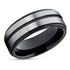 Black Tungsten Wedding Band - Gray Tungsten Ring - Men's Wedding Ring - Gray Ring