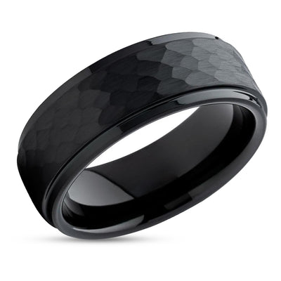 Black Tungsten Wedding Ring - Black Wedding Ring - Black Wedding Band - Ring
