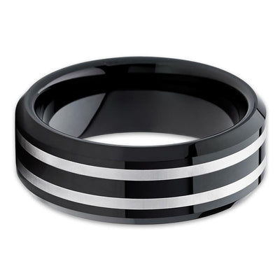 Black Tungsten Ring - Black Wedding Band - Tungsten Wedding Ring - Black Band - Clean Casting Jewelry