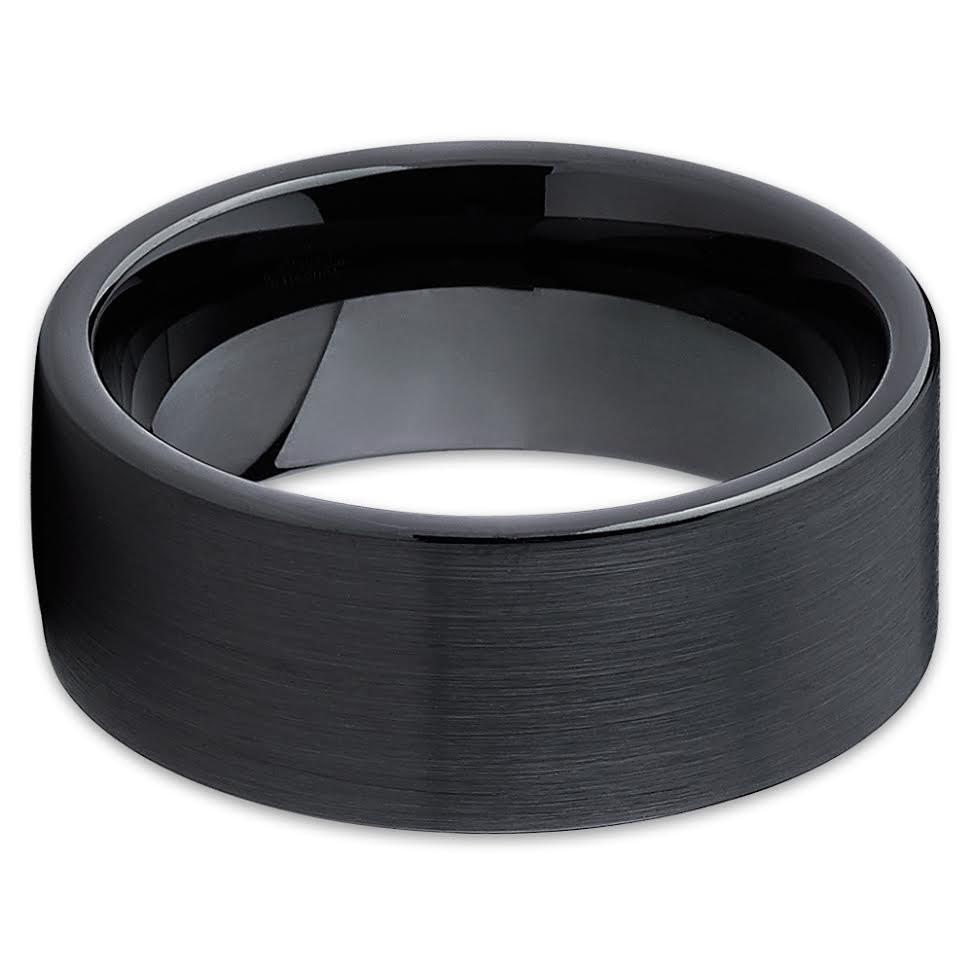 Black Wedding Band - Zirconium Wedding Ring - Black Zirconium Band - Ring - Black Ring