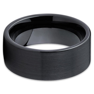 Black Wedding Band - Zirconium Wedding Ring - Black Zirconium Band - Ring - Black Ring
