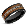 Black Tungsten Wedding Ring - Deer Antler Wedding Ring - Whiskey  Barrel Ring - 8mm Ring