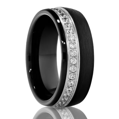 Black Tungsten Wedding Ring - 8mm Tungsten Ring - Engagement Ring - Tungsten Carbide