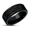 Man's Wedding Ring - Black Tungsten Ring - Engagement Ring - Anniversary Ring - Black Ring