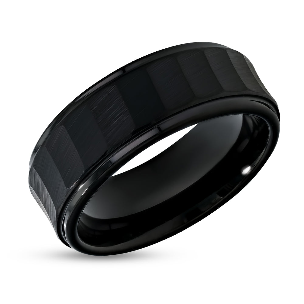 Black Tungsten Wedding Ring - Man's Ring - Tungsten Carbide Ring - Engagement Ring