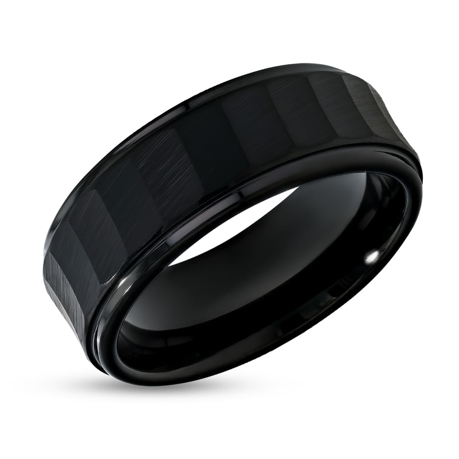 Black Tungsten Wedding Ring - Man's Ring - Tungsten Carbide Ring - Engagement Ring