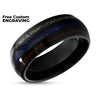 Black Tungsten Wedding Ring - Deer Antler Wedding Ring - Koa Wood Ring - 8mm Ring