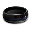 Black Tungsten Wedding Ring - Deer Antler Wedding Ring - Koa Wood Ring - 8mm Ring