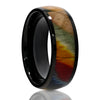 Rose Wood Wedding Ring - Black Tungsten Ring - Engagement Ring - Anniversary