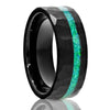 Galaxy Opal Wedding Ring - Black Turquoise Ring - 8mm Galaxy Ring - Unisex Ring