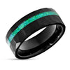 Galaxy Opal Wedding Ring - Black Turquoise Ring - 8mm Galaxy Ring - Unisex Ring