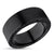 Black Titanium Wedding Ring - 8mm Wedding Ring - Man's Wedding Ring - Black CZ Ring