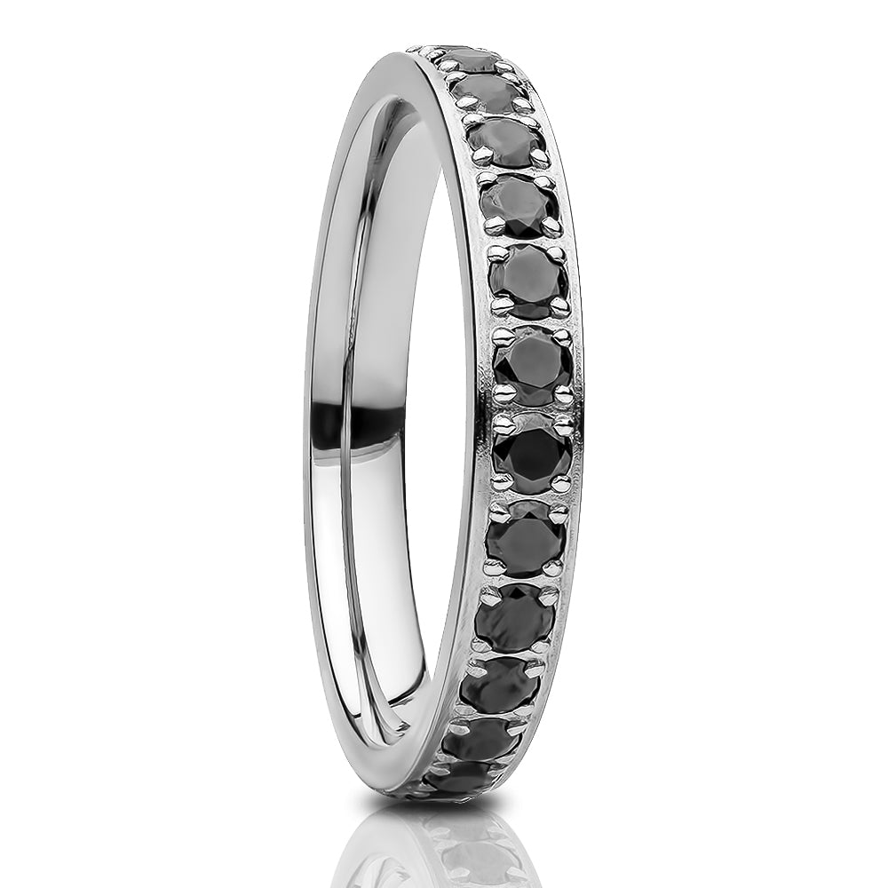 3mm Titanium Wedding Ring - CZ Wedding Ring - Ladies Wedding Ring - Engagement Ring