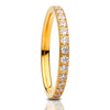 2mm Titanium Wedding Ring - CZ Wedding Ring - Yellow Gold - Engagement Ring - Anniversary